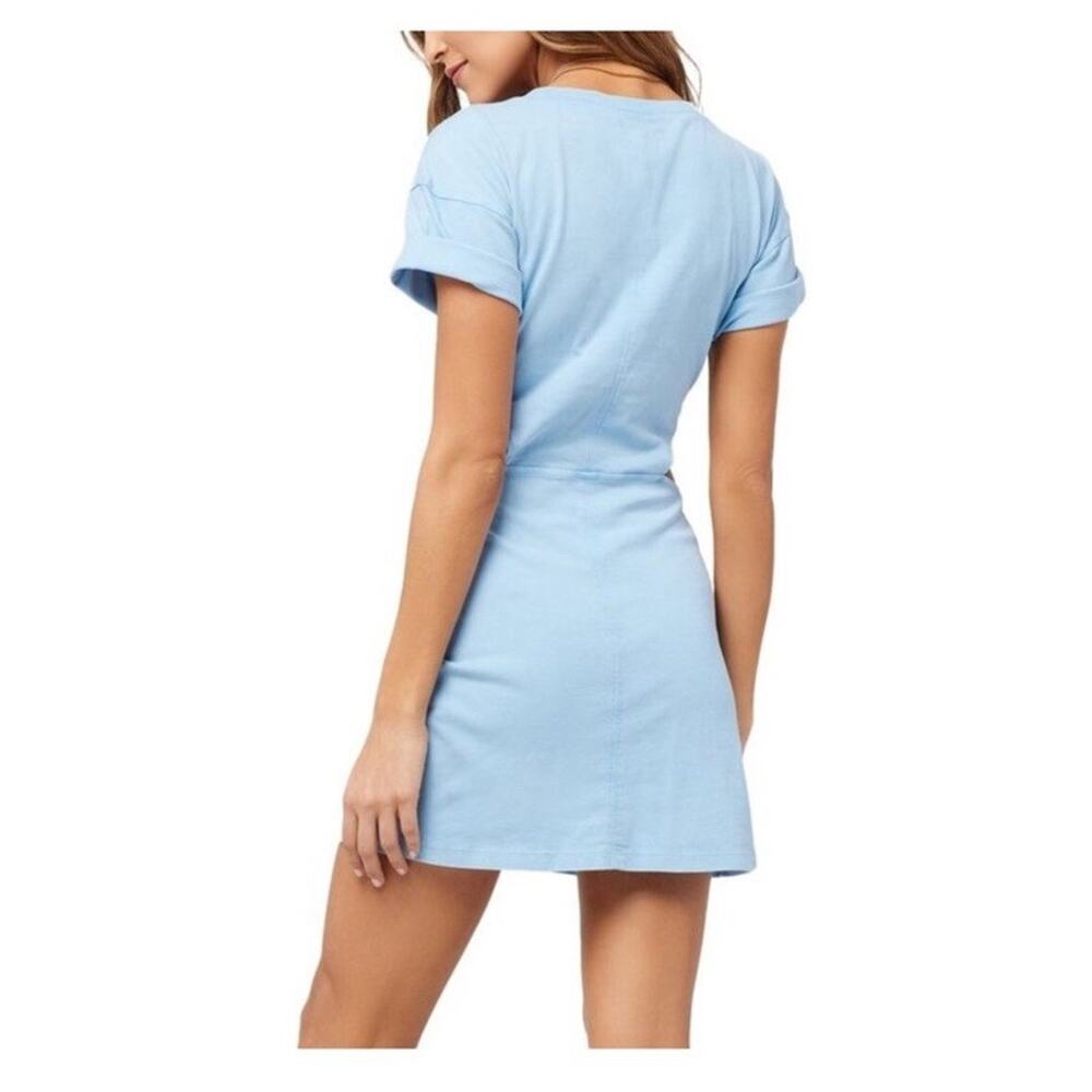 L SPACE Lost Winds Mini Dress in Aura Twist Front Cotton Lightweight Summer M ES - Picture 2 of 5